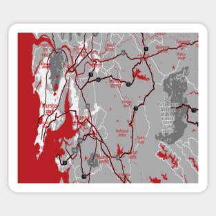 Mumbai red/grey map Sticker